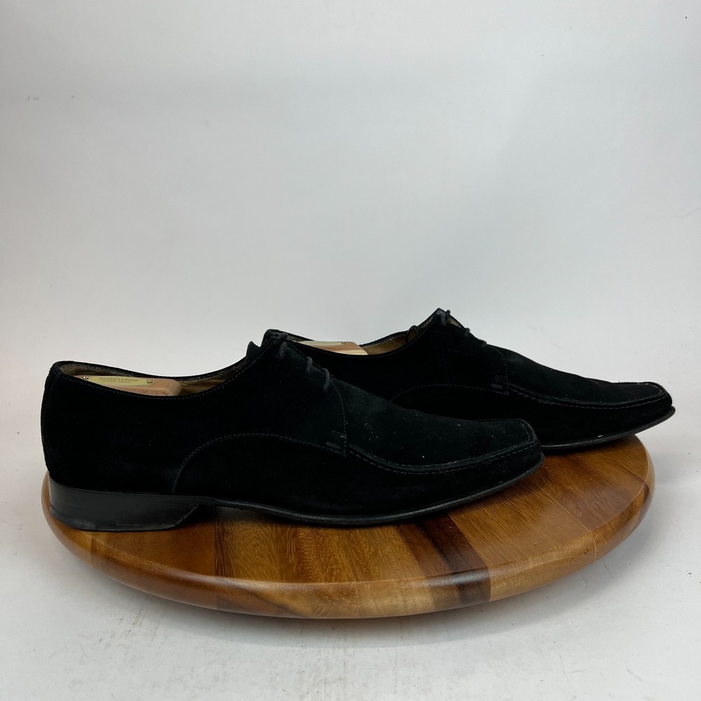 Mens Louis Vuitton Black Suede Square Toe Dress Shoes Derby Oxfords Size UK‎ 9.5
